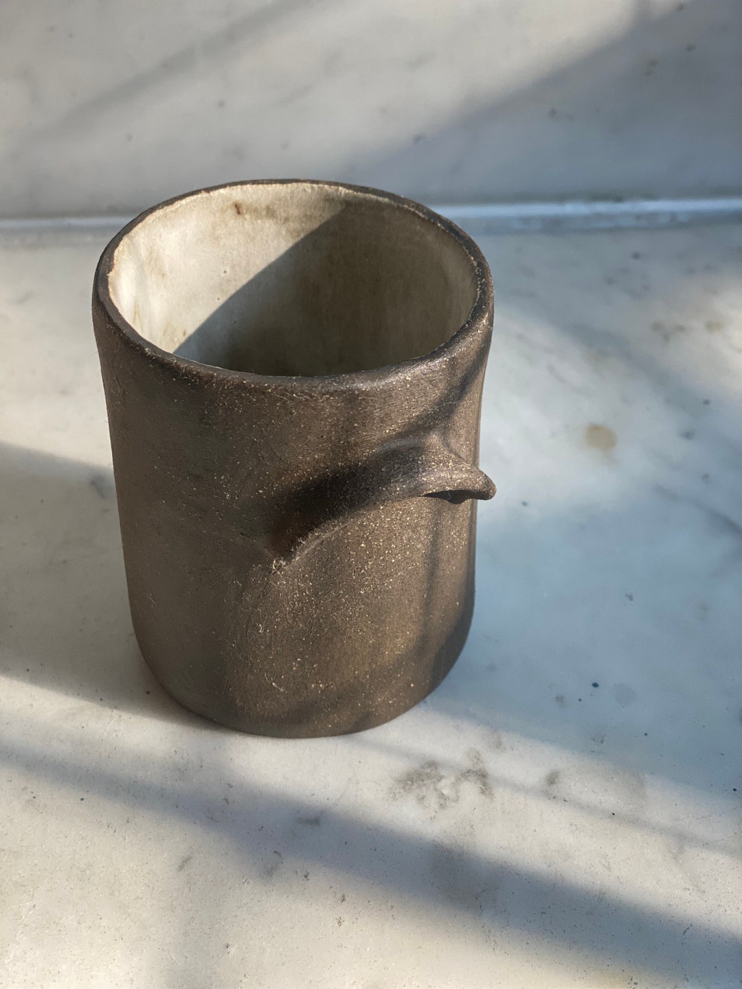 Ceramic Handmade Cup Handleless Coffee Cup No Handle Mug Rustic
