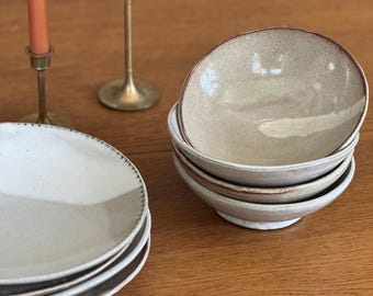 Handmade Ceramic Bowl Set, Earthy Stoneware Cereal, Soup and Rice Bowl