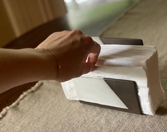 Keramik Serviettenhalter Handgemachte Moderne Kunst für Tischdekoration Dekor Housewarming Geschenk Keramik Serviettenständer Einzigartiges Keramikgeschenk für Zuhause