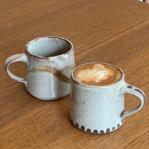 Handmade Ceramic Mug, 12oz Stoneware Cup with Earthy Rustic Design