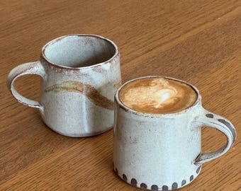 Handmade Ceramic Mug, 12oz Stoneware Cup with Earthy Rustic Design