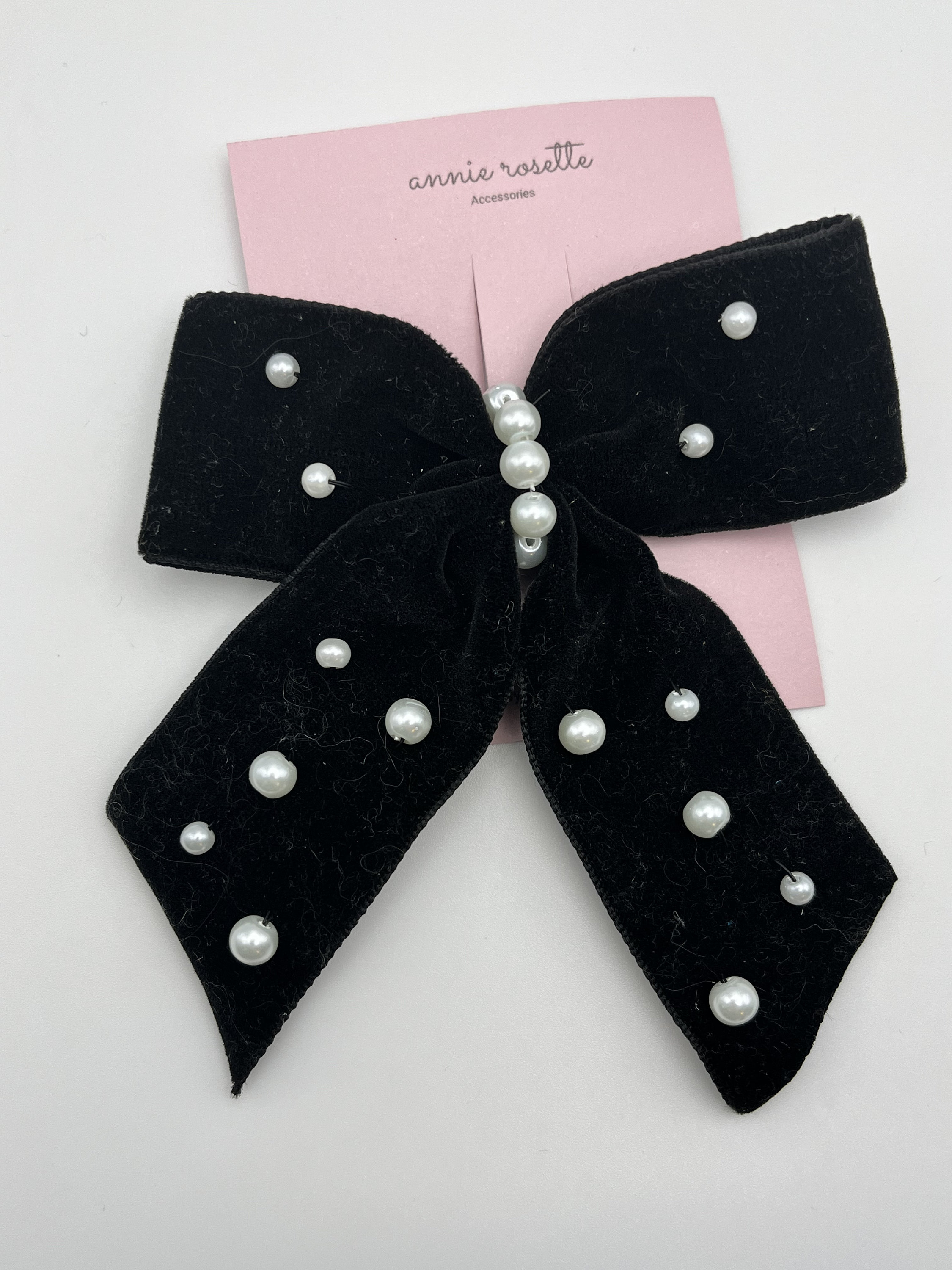 Aesthetic Faux Pearl Lace Bow Hair Clip J139 - Wonderland Case