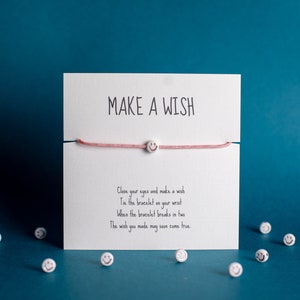 Glücksarmband "Make a wish", Smiley-Armband mit Karte