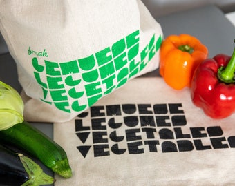 Vegetable bag | Linen bag vegetable bag hand-printed sustainable storage
