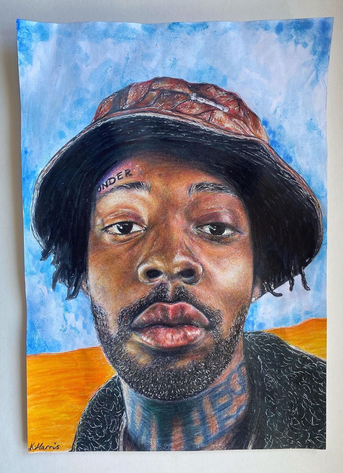 Brent Faiyaz Original Art Colour Pencil Portrait Drawing Etsy
