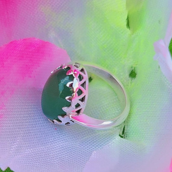 Original Aqeeq Stone Ring Natural Agate Gemstone 925 Sterling Silver Handmade Ring