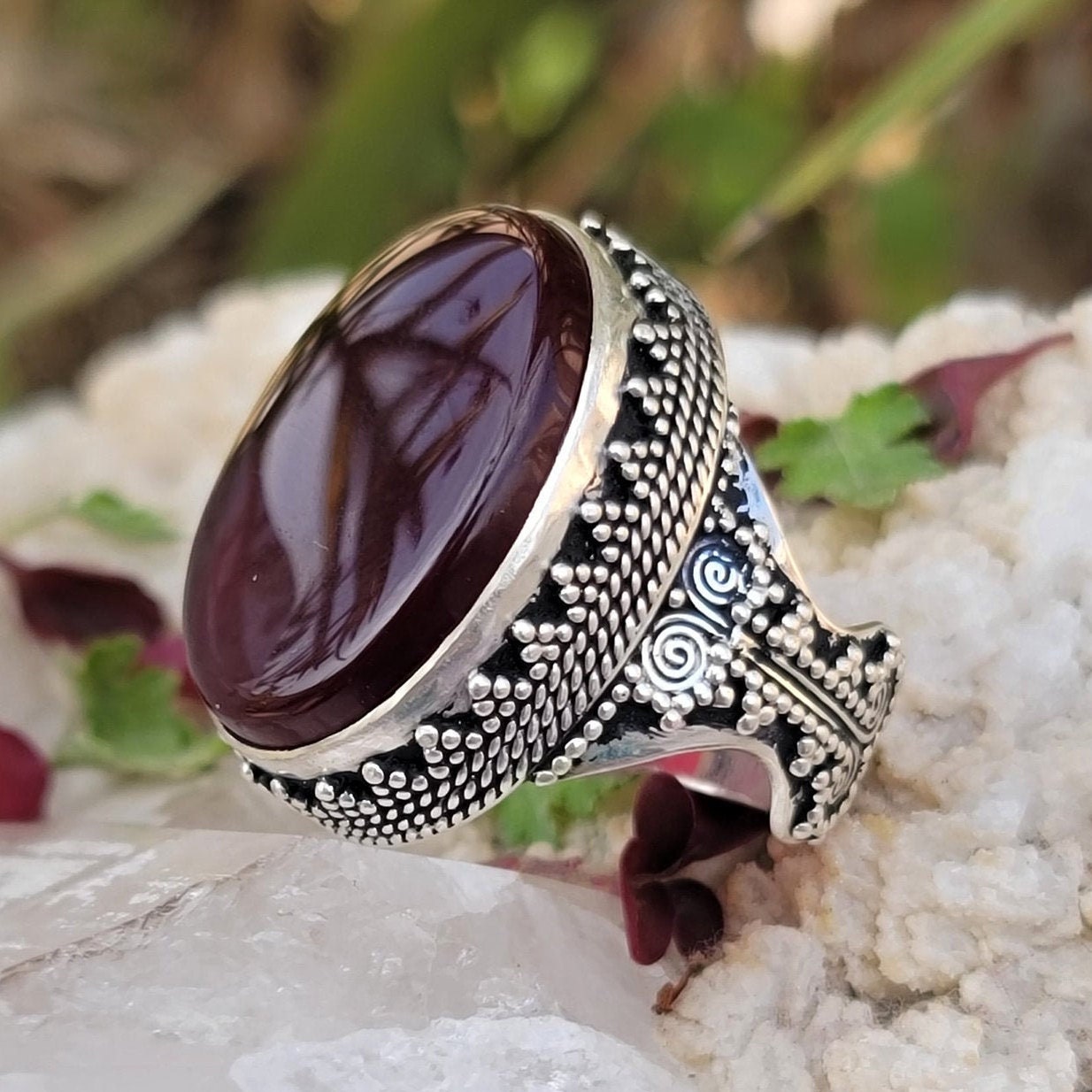 Natural Yemeni Aqeeq Ring Handmade Akik Sterling Silver 925 Shia Ring Agate  Ring | eBay
