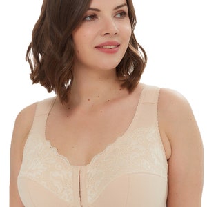 Miracle Bamboo Beyond Comfort Bra Set of 3 Front Closure Bras - Black,  Beige and White - Size 2XL