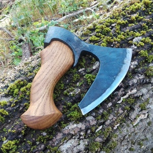 Bearded ax, fist ax, small forged ax, hatchet, broad ax, camping axe, hiking axe, kitchen ax, home tools, bushcrafts, forged gifts, best man