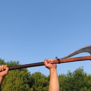 Bardiche, Lochaber axe, Halberd, long blade ax, battleaxe, polearm, Dane Ax, berserker axe, Heavy Viking Ax, hangmans ax, forged gifts, larp image 4