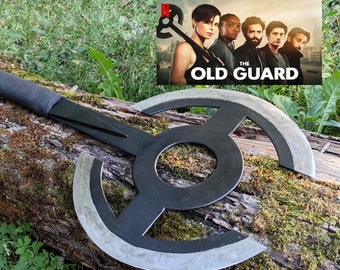 The Old Guard Ax, Andromache Axe, handmade, battle labrys, double-bladed axe, medieval weapons, war axe, comics, collectible, gift for home