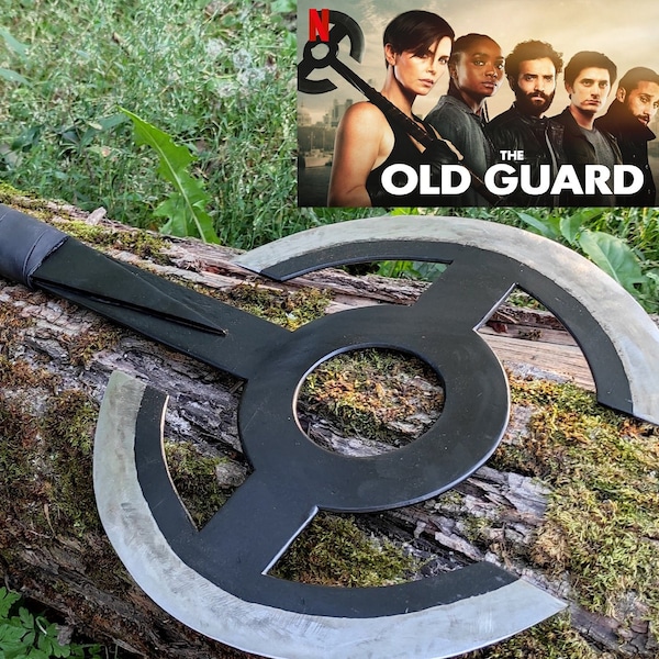 The Old Guard Ax, Andromache Axe, handmade, battle labrys, double-bladed axe, medieval weapons, war axe, comics, collectible, gift for home