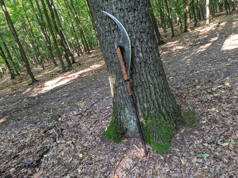 Bardiche, Lochaber axe, Halberd, long blade ax, battleaxe, polearm, Dane Ax, berserker axe, Heavy Viking Ax, hangmans ax, forged gifts, larp image 3