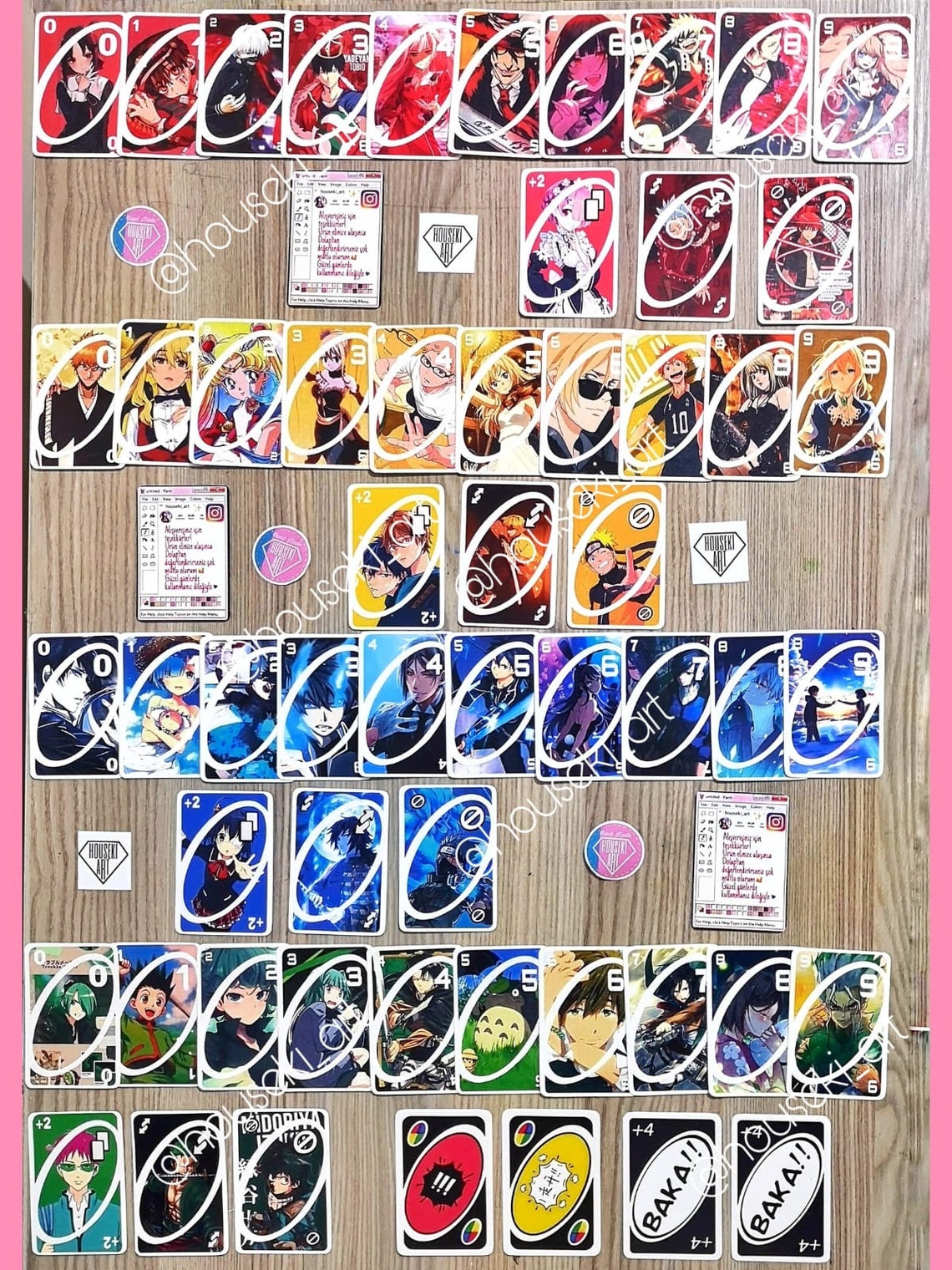 Anime UNO playing card set model-1 / UNO/ anime / anime uno / | Etsy