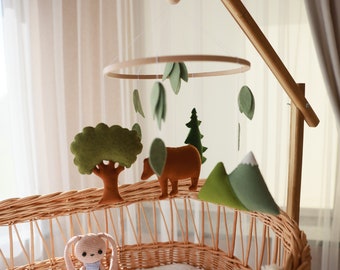 Mountains baby mobile,  bear woodland mobile, Woodland nursery decor,  forest crib mobile,  gender neutral mobile, baby shower gift