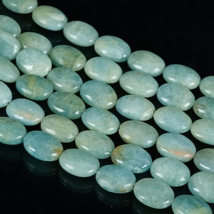 Natural Aquamarine Smooth Oval 10X14mm Beads, AAA+ Natural Aquamarine Smooth Oval Beads Strand, Aquamarine Beads for DIY Jewelry Making