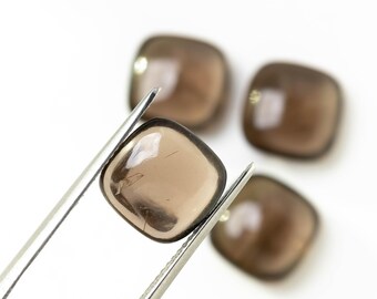 Natural Smoky Quartz Cushions | 10mm, Cushion | AAA+ Smoky Quartz Cushion Lot for DIY Jewelry Making