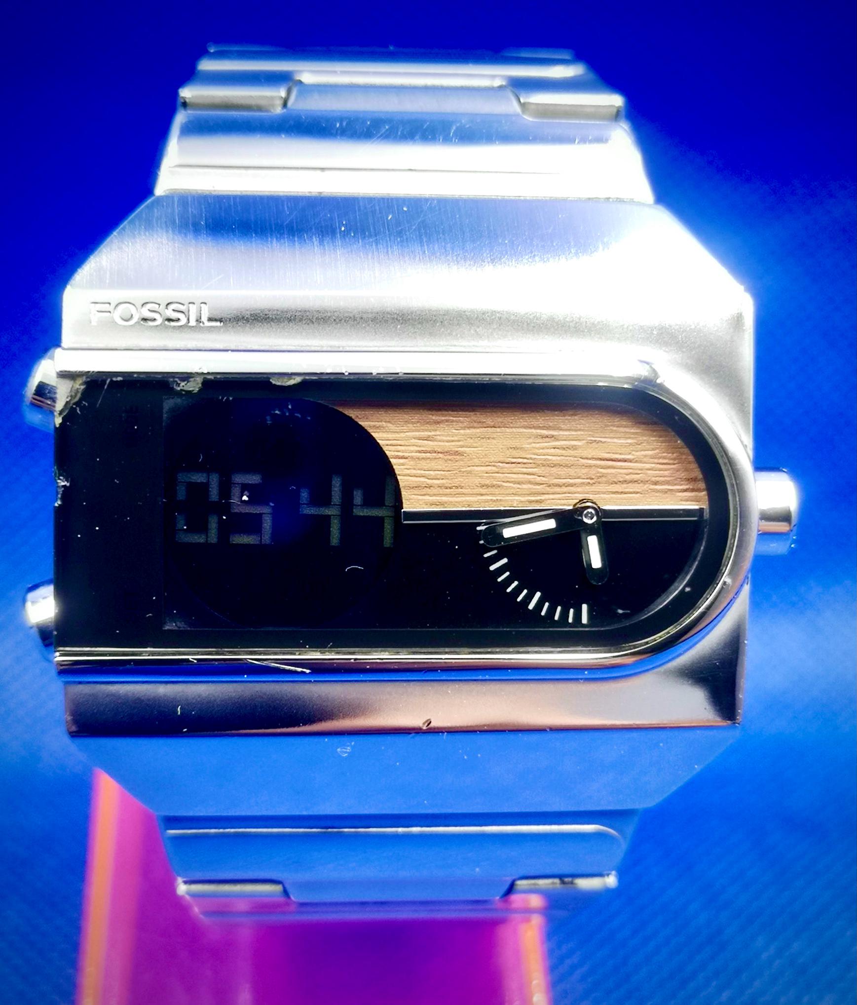 美品 FOSSIL フォッシル JR-9306 デジアナ デュアルタイム　腕時計 美品 FOSSIL フォッシル JR-9306 デジアナ デュアルタイム