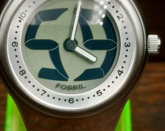 Vintage Fossil Big Tic Men Quartz Watch. JR-7843. Analog/digital
