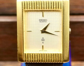 Vintage and Rare Seiko SGP gold color Unisex quartz watch.43-3160