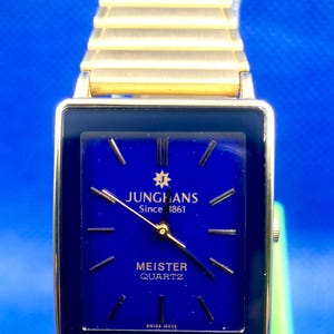 Vintage and Rare JUNGHANS MEISTER lady quartz watch. Nice with Blue face.