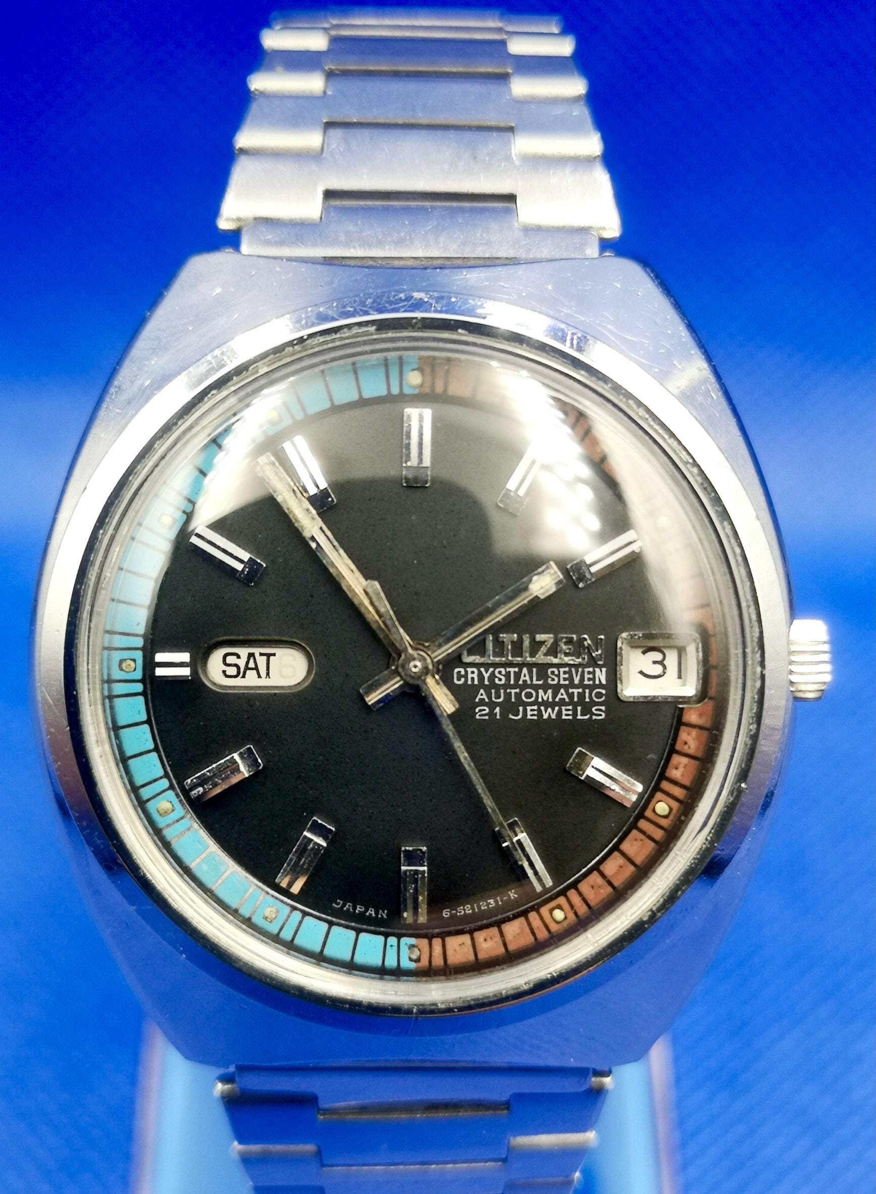 Vintage and Rare Citizen Crystal Seven Automatic Men Watch