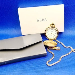 Vintage ALBA Quartz pocket watch. Come with original box.