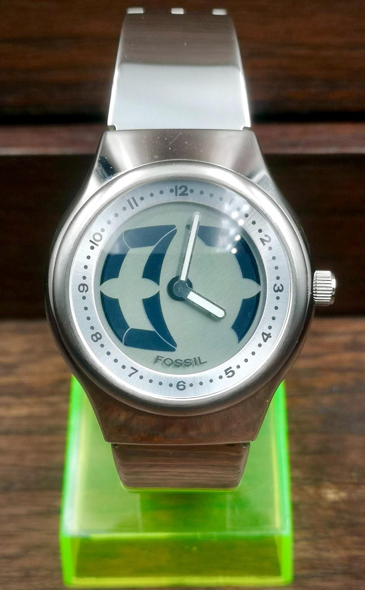 Vintage Fossil Big Tic Men Quartz Watch. JR-7843. Analog/digital