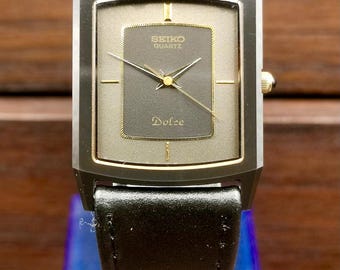 Vintage Seiko Dolce 5E30 5A00 Roman Numeral Dial Men Quartz Watch
