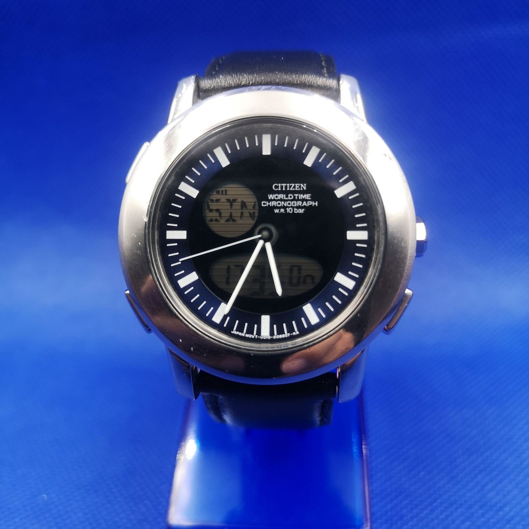 【美品】CITIZEN シチズン ワールドタイム U010-S005434 H Vintage and Rare Citizen U010- S005434 world time