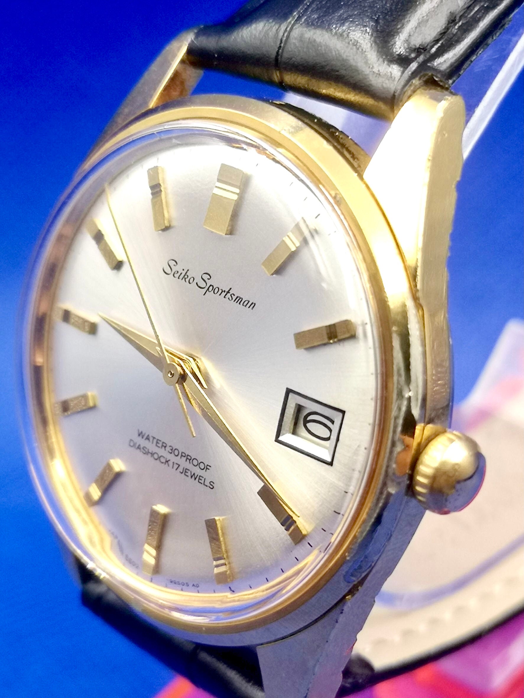 Vintage and Rare Seiko Sportsman Diashock 17 Jewels Hand Vintage and Rare Seiko Sportsman Diashock 17 Jewels Hand