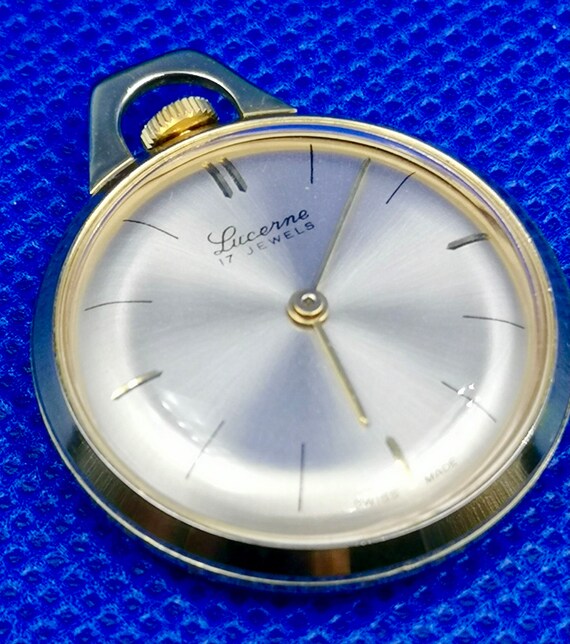 Vintage Lucern Necklace Hand winding Watch. Swiss Made 17 Jewels. Etsy