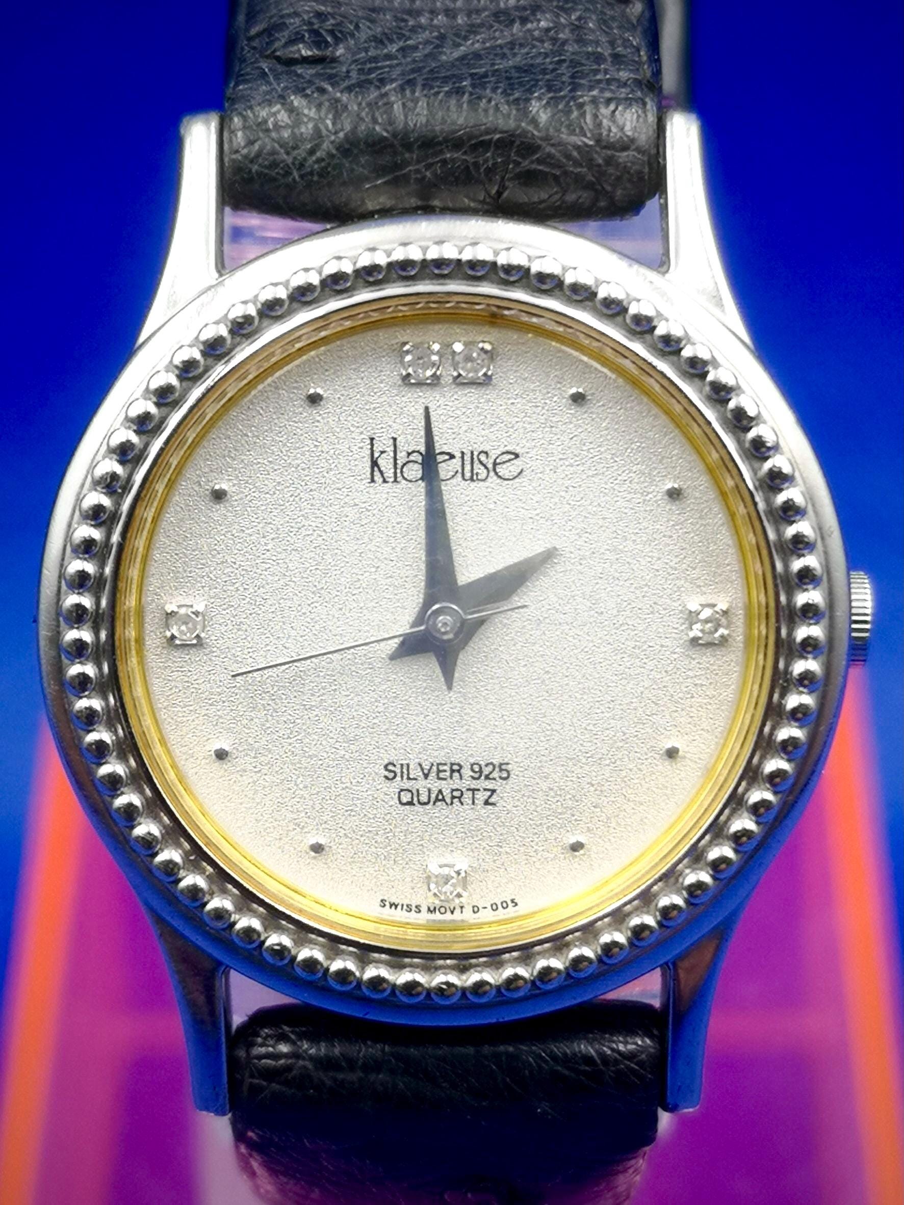 klaeuse SV925 スターリング SILVER クォーツ 腕時計 稼働 良品 klaeuse メンズ腕時計 スターリングシルバー sv925 銀