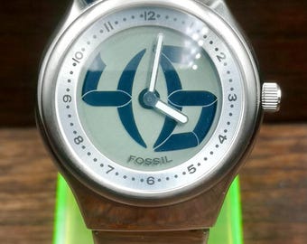 Vintage Fossil Big Tic Men Quartz Watch. JR-7843. Analog/digital