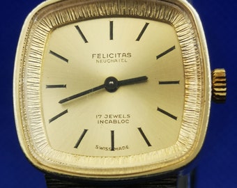 Vintage and Rare FELICITAS Neuchatel Hand winding Womens Watch. Etsy