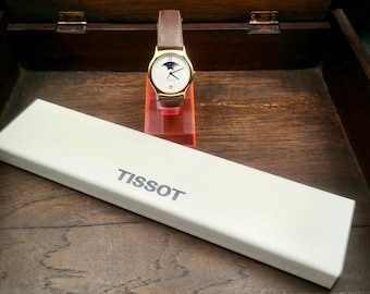 Vintage TISSOT Moon Phase Lady quartz watch. Come with Original Box.