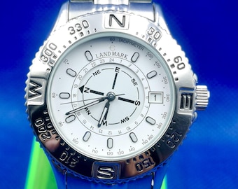 Elgin Men s Crystal Quartz Wrist Two Tone Watch VJ21 Etsy