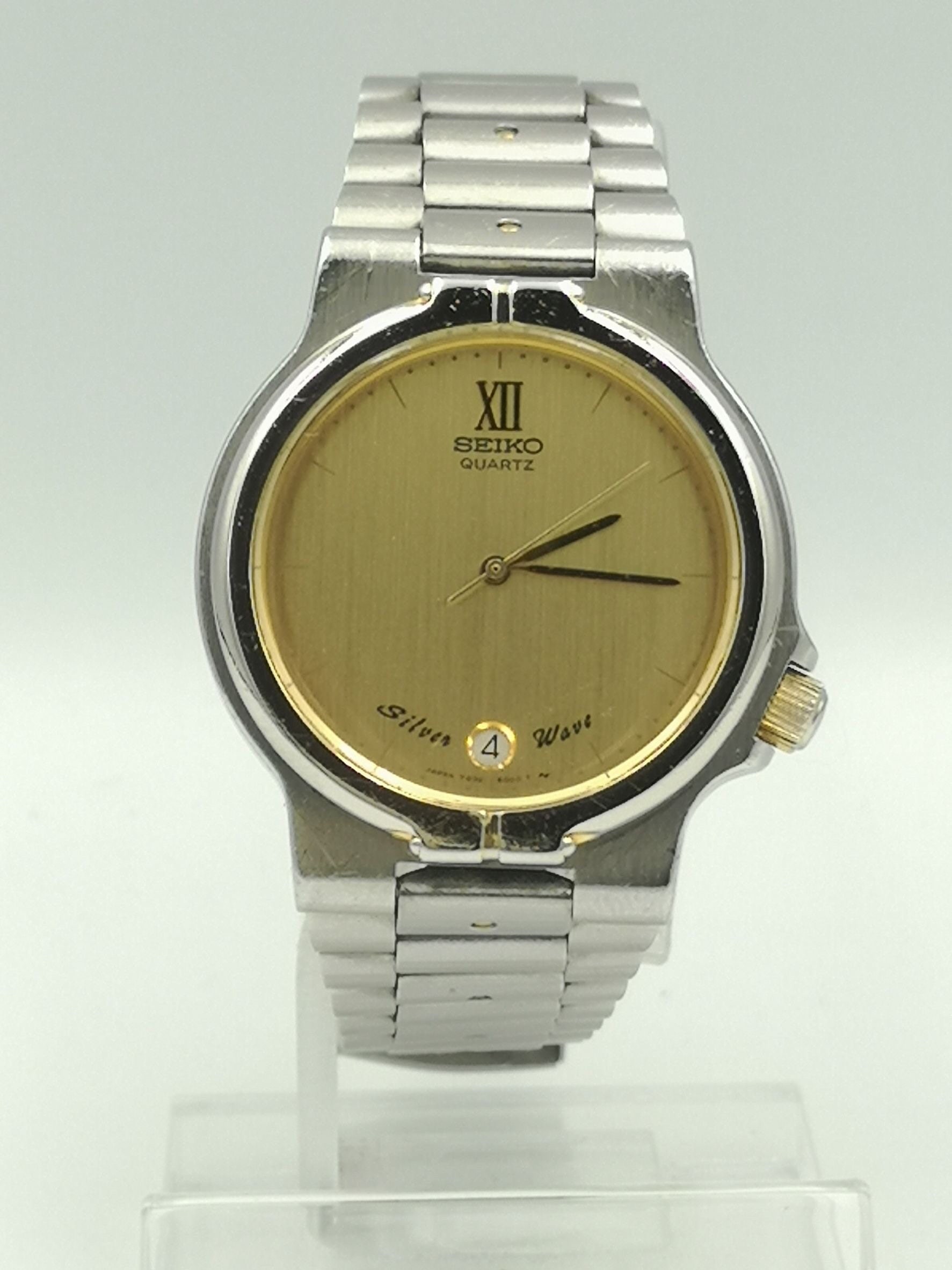 Vintage and Rare Seiko Silver Wave Gold Color Watch. - Etsy Hong Kong