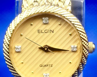Vintage ELGIN Lady Quartz Watch. Swiss Movt. FK-279. A Few Vintage ELGIN Lady Quartz Watch. Swiss Movt. FK-279. A Few