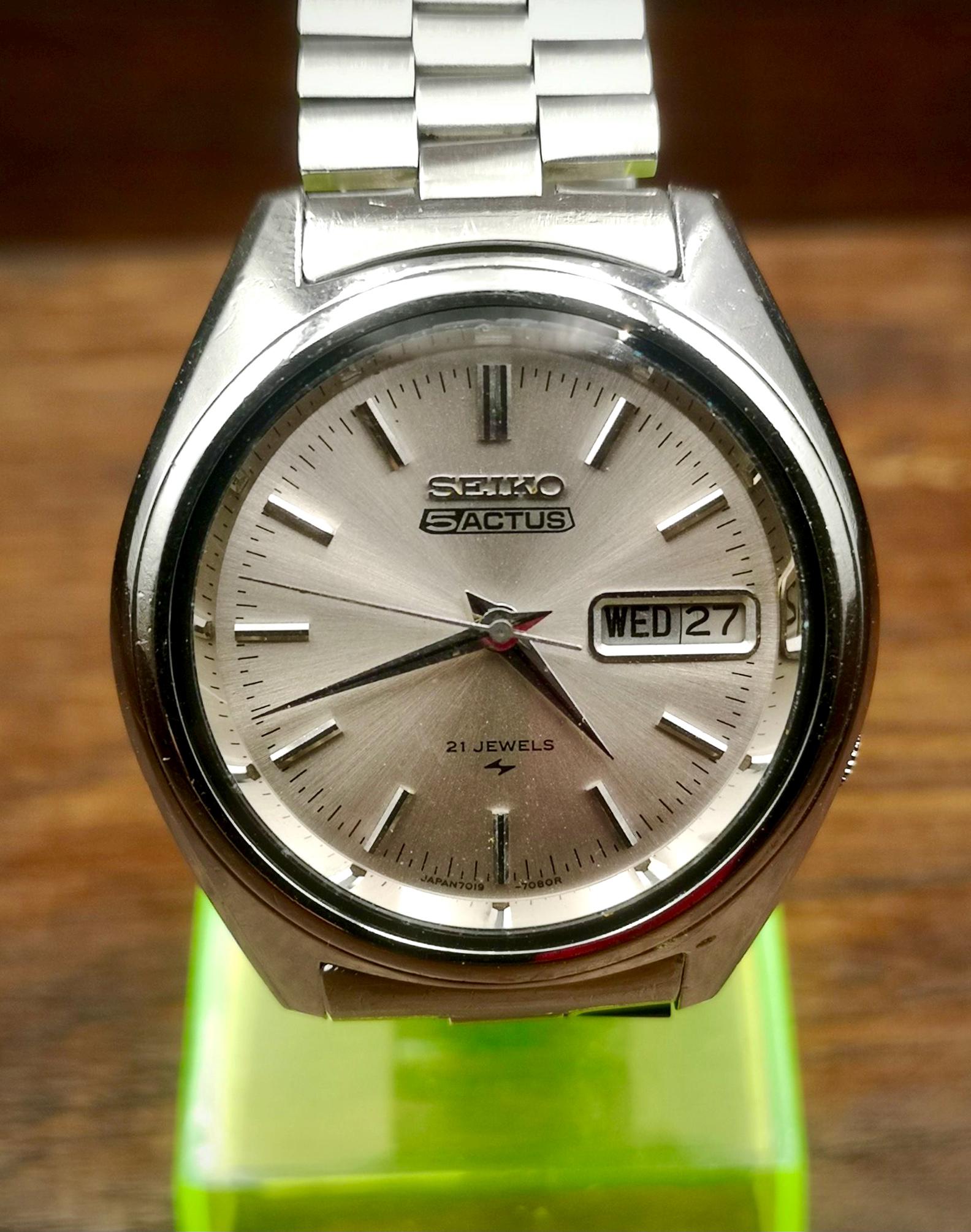 Vintage Seiko 5 ACTUS Automatic Men Watch. 21 Jewels. 7019-7060 - Etsy