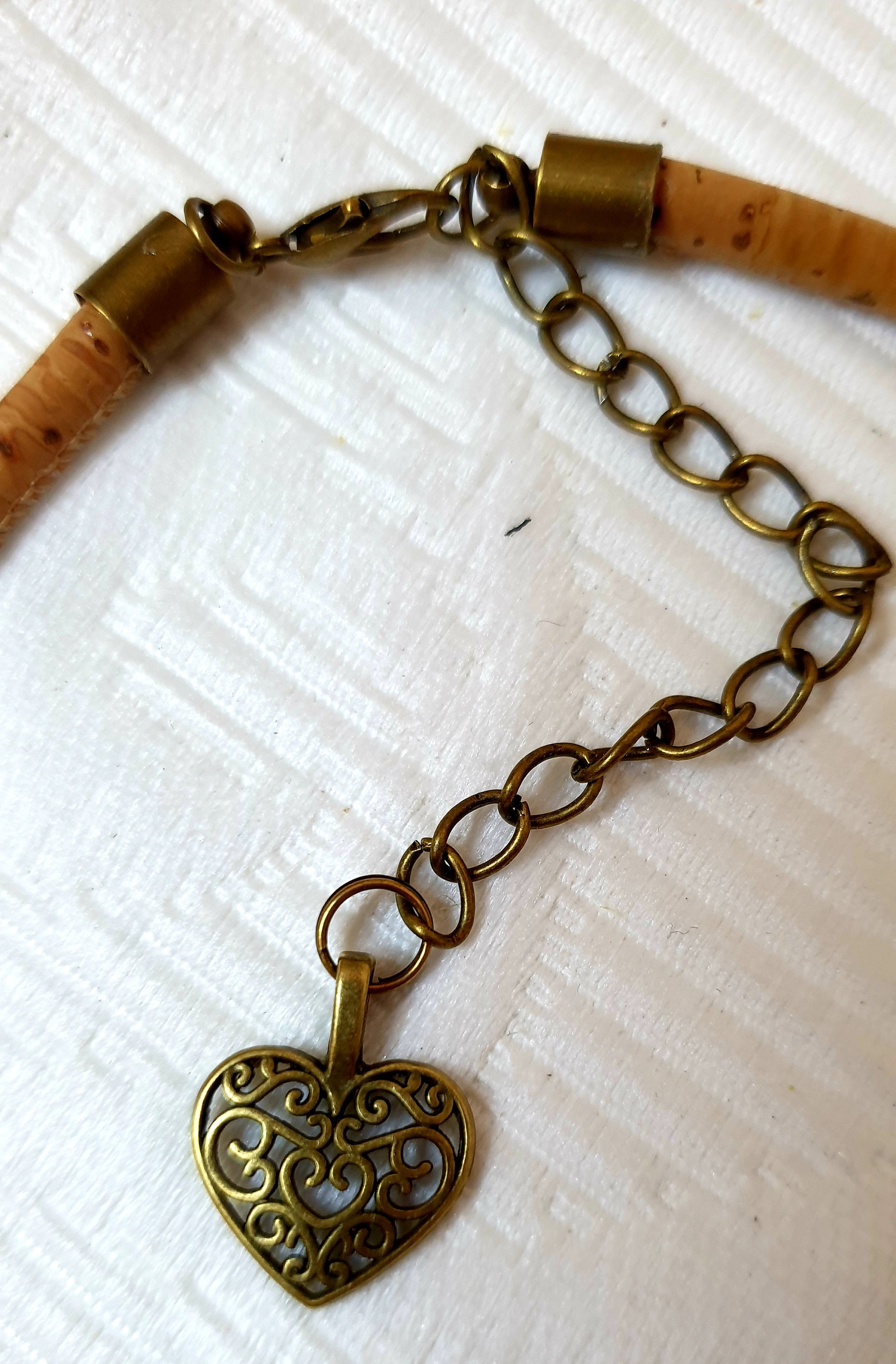 Handmade Original Cork Necklace with Vintage Style Pendant Etsy