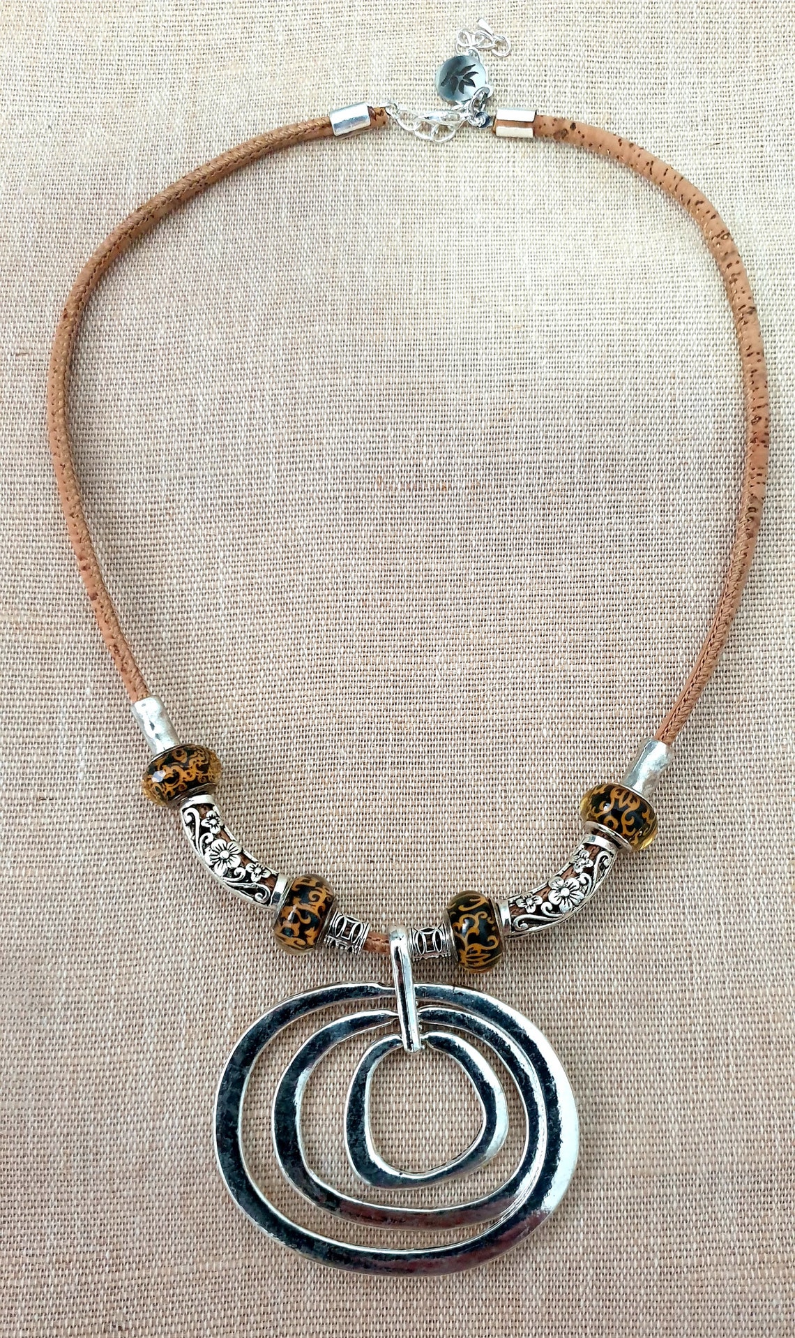 Original Cork Necklace with Large Pendant FREE Cork Wallet Etsy