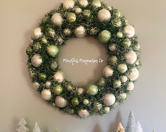 Wreath for Front Door, Ornament Wreath, Christmas Home Gifts