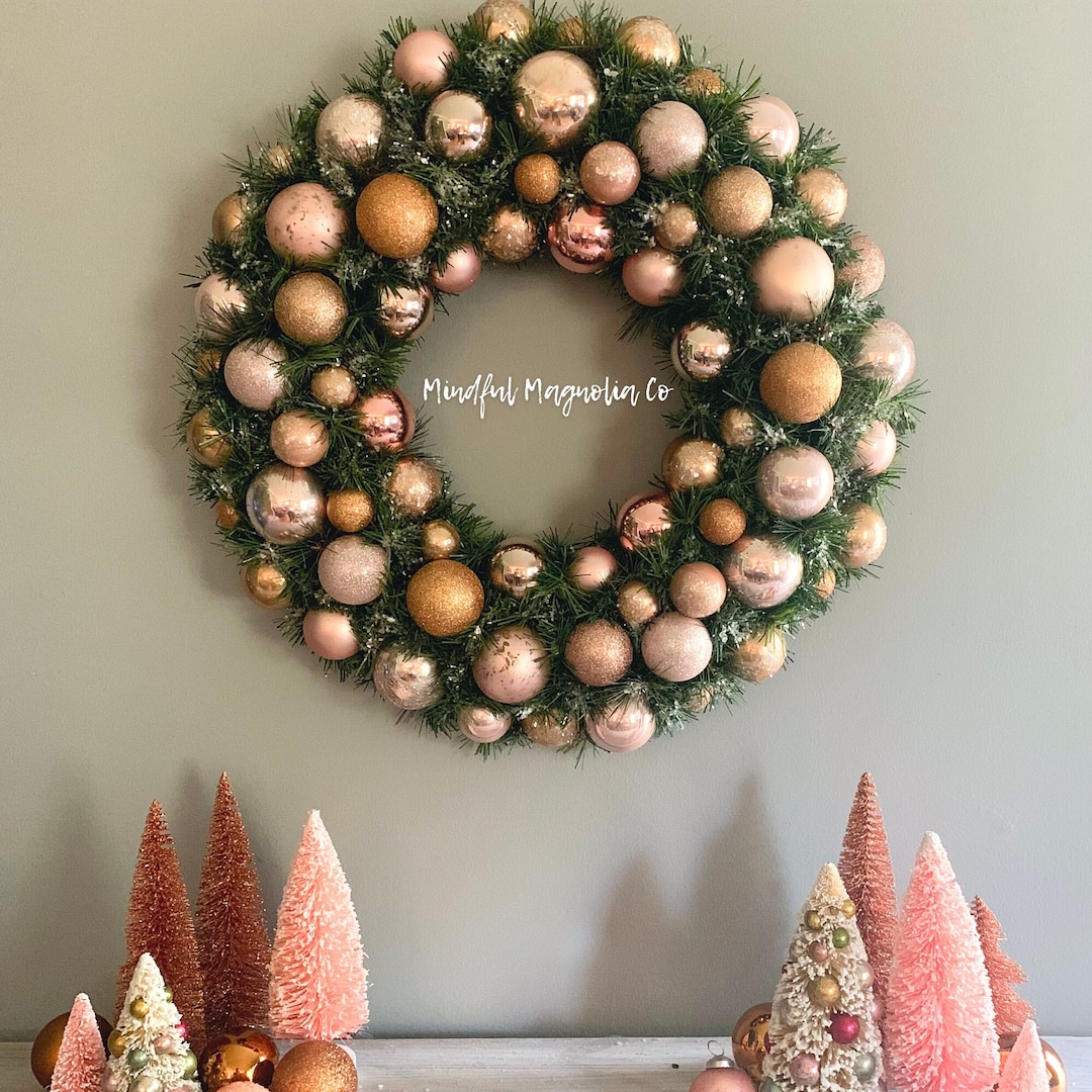 Pink Christmas Wreath, Pink Christmas Decor, Holiday Wreath, Gorgeous