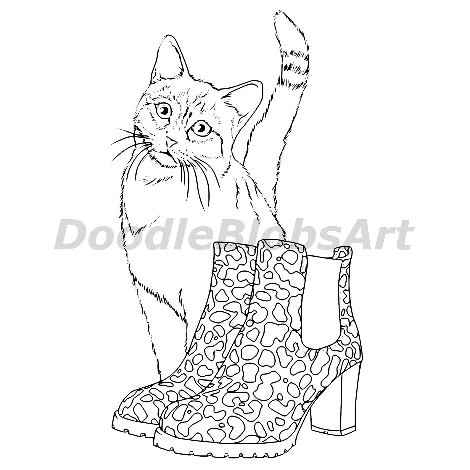 Cats and Shoes 5 Pack of Digital Printable Coloring Pages - Etsy UK