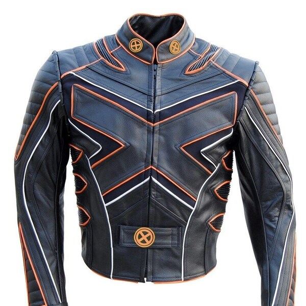 BESTZO Handmade Men's Fashion  X-Men Last Stand Motorcycle Leather Jacket Black