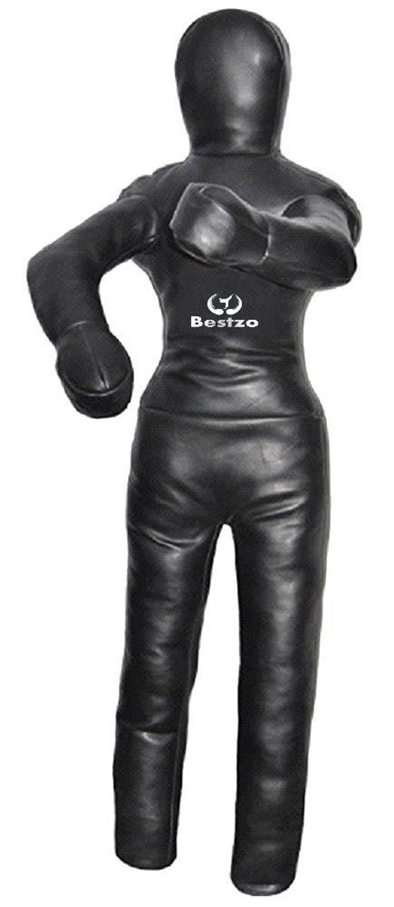 Brazilian Grappling Straight Dummy Art Leather MMA Boxing Wrestling Black/Red 