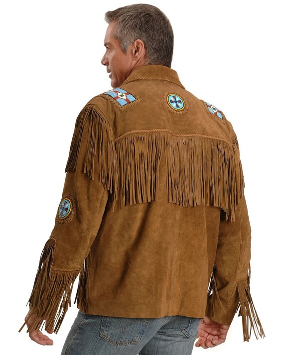 Men s Fashion Western Genuine Handmade Cowboy Jacket Native