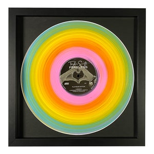 No Fear: Hand-Painted Taylor Vinyl Record Art Pop Art