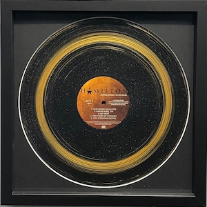 Mi foto: Arte enmarcado en disco de vinilo hamilton pintado a mano